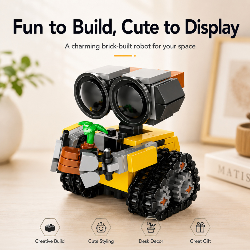 Model Kit Plastic - Mini Zestaw Klocków do Budowy Robota,
