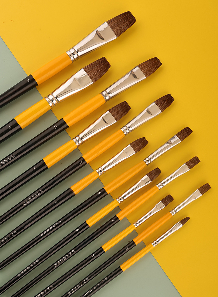 Model Kit Acrylic Paint - 6 sztuk/zestaw łasica włosy płaski szczyt