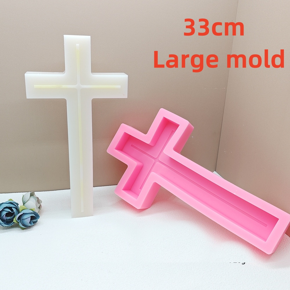 Model Kit Cement - 8-33cm Duża świeca z Jezusem Krzyż