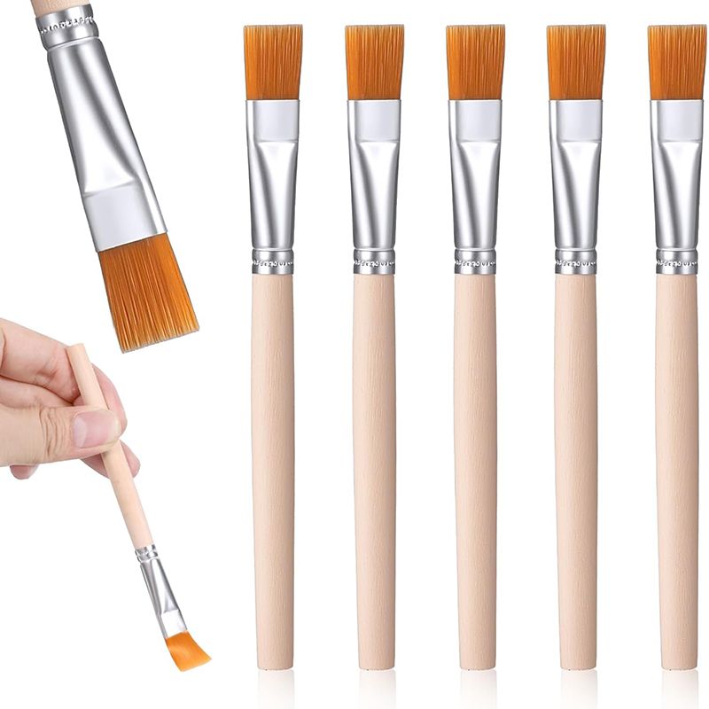Model Kit Acrylic Paint - Zestaw 5 pędzli z drewnianą rączką,