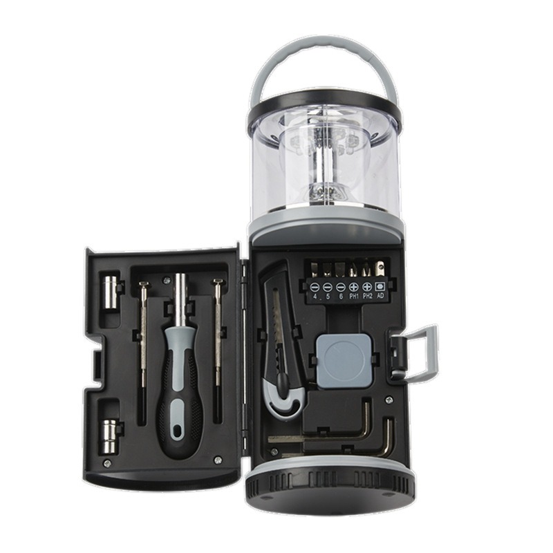 Model Kit Tool Set - Lampa kempingowa z zestawem narzędzi ręcznych,