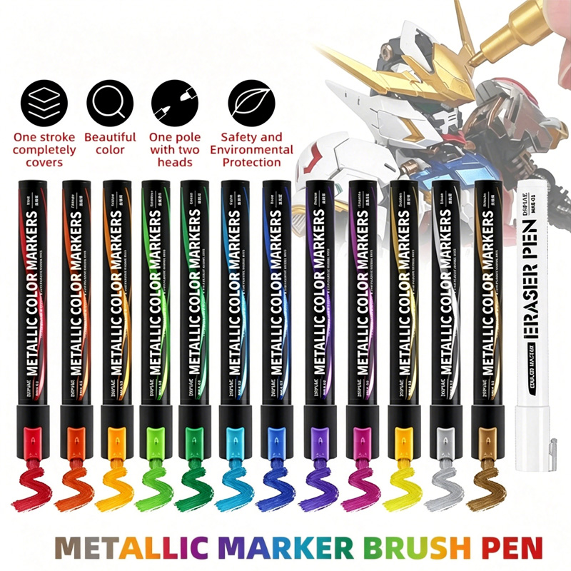 Model Kit Markers - Metaliczne markery, pisaki do malowania robotów,
