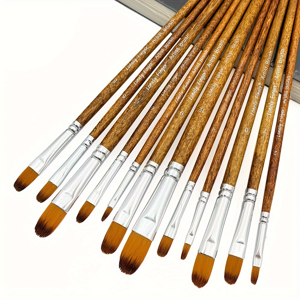 Model Kit Acrylic Paint - 12-częściowy profesjonalny zestaw pędzli Artist Filbert